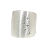 Flat Cuba Ring in Silver with 5 Grey Sapphires