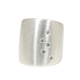 Flat Cuba Ring in Silver with 5 Grey Sapphires