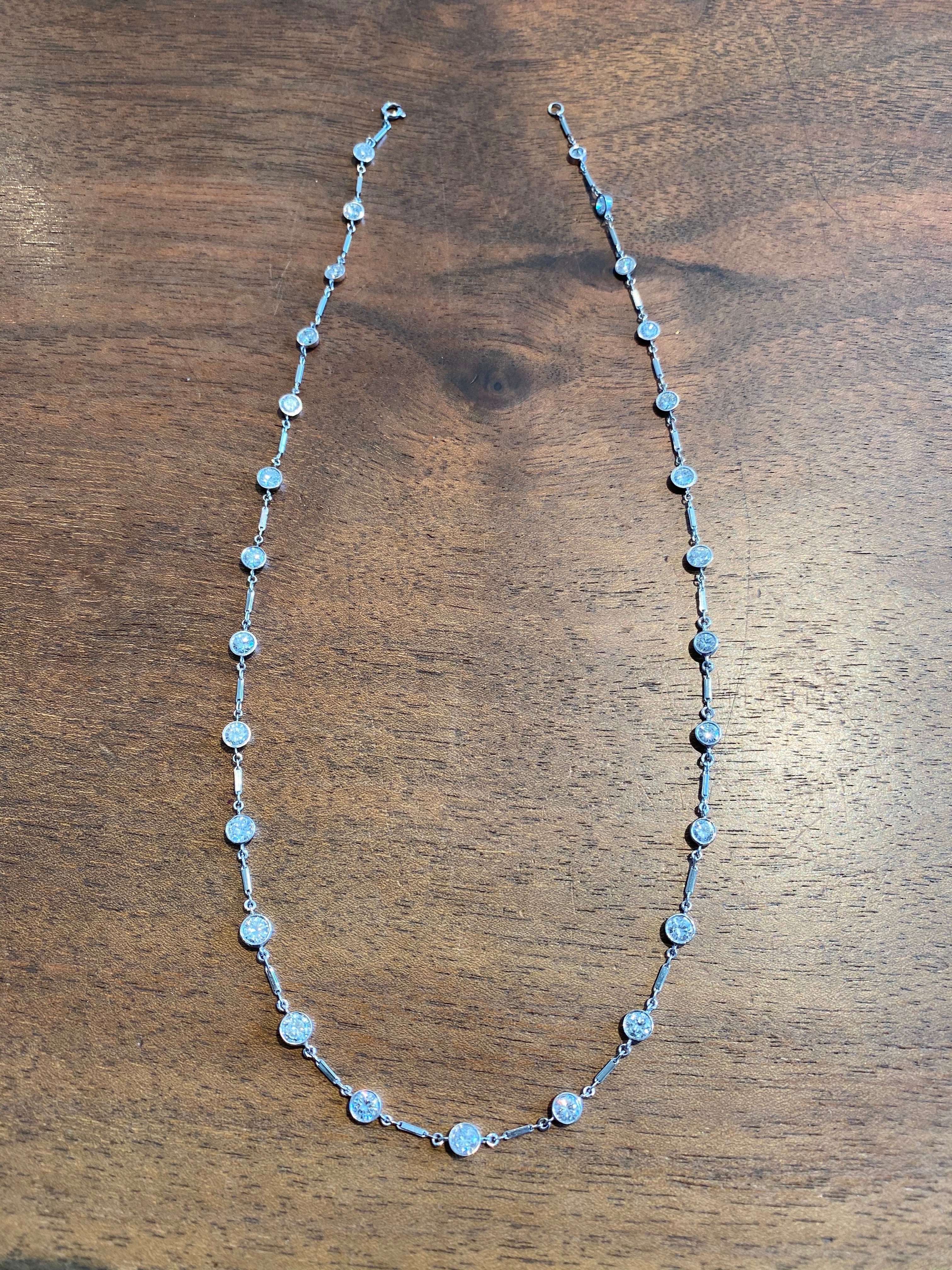 Custom Diamond Chain Necklace in Platinum