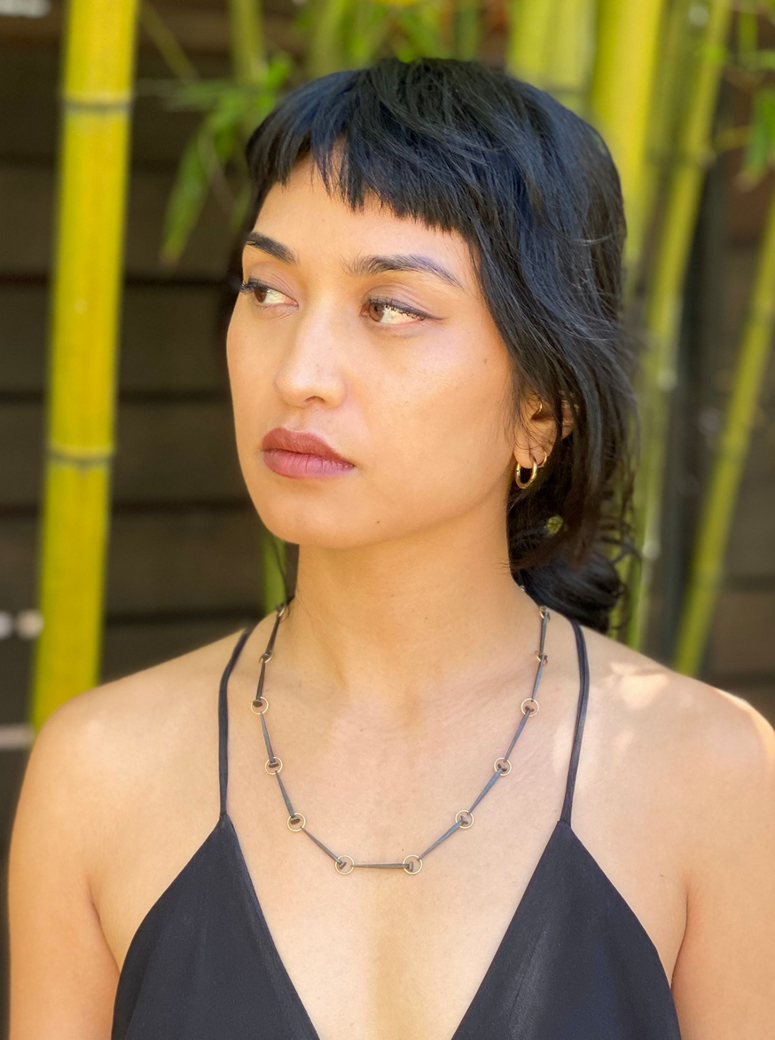 Nail Necklace in Iron and 18k Yellow Gold
