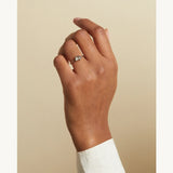 Raw Diamond Contrast Cluster Ring in 18k White Gold