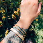 Heavy Oval Bangle in Yellow Bronze