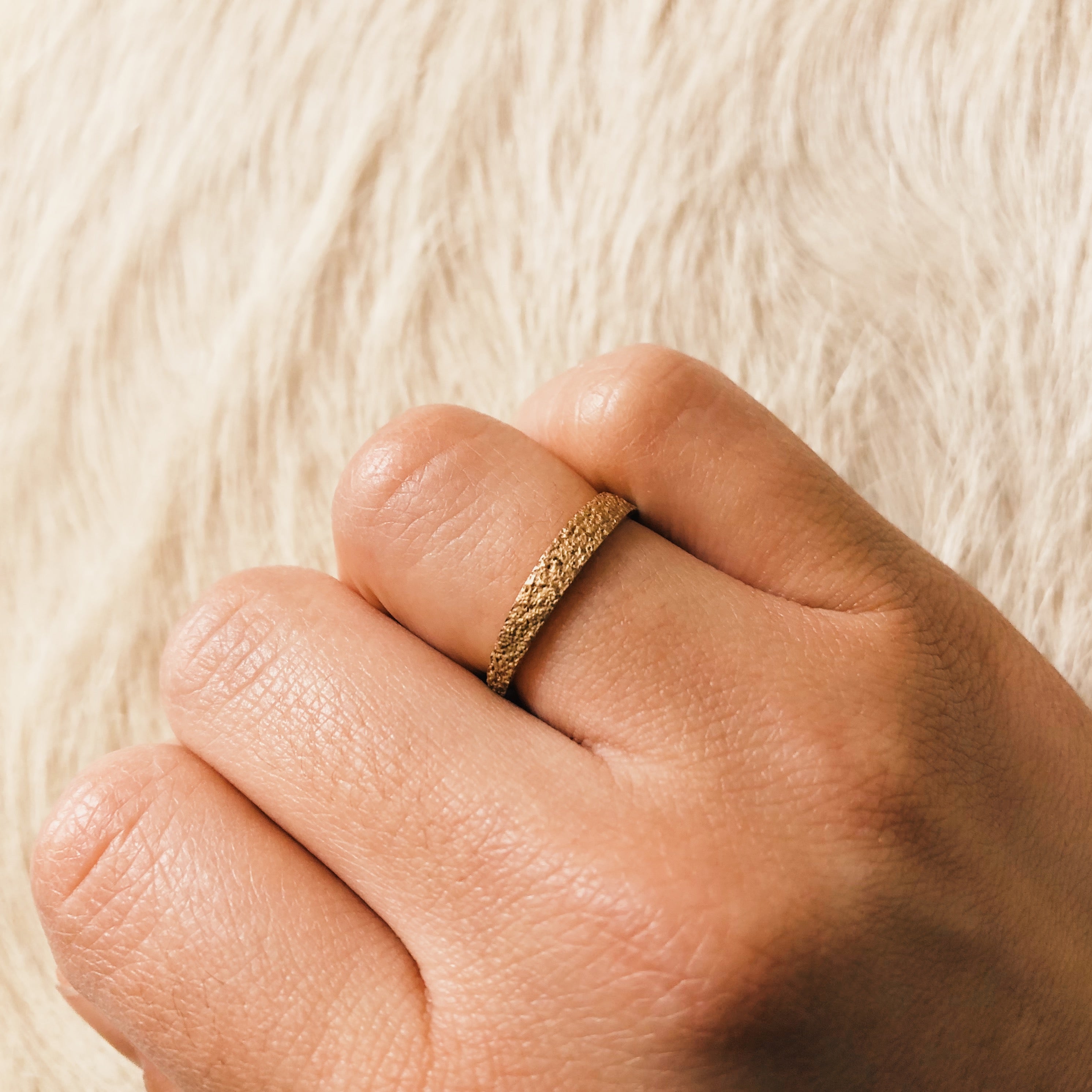 Tapered Sand Band in 14k Rose Gold