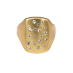 Box Ring in Bronze with White Sapphires