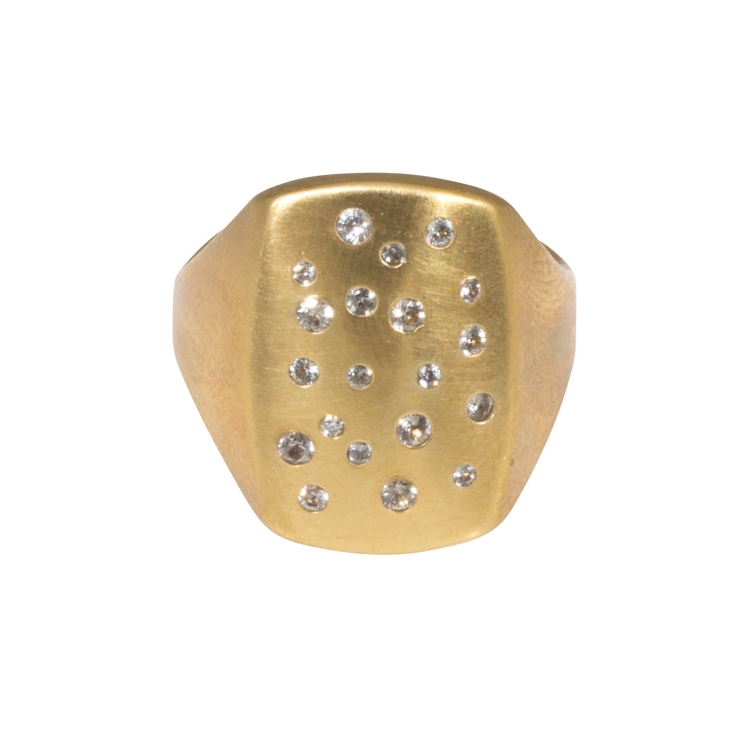 Box Ring in Bronze with White Sapphires