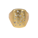 Box Ring in Bronze with White Sapphires