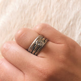 Raised Cup Solitaire with Diamond in 14k White Gold