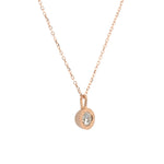 White Diamond Pendant in Sand-Textured 14k Rose Gold
