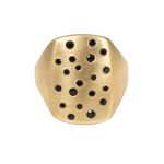 Box Ring in Bronze with Black Sapphires