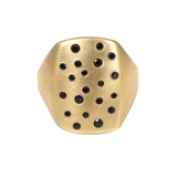 Box Ring in Bronze with Black Sapphires
