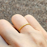 Skinny Round Sand Band in 18k Yellow Gold