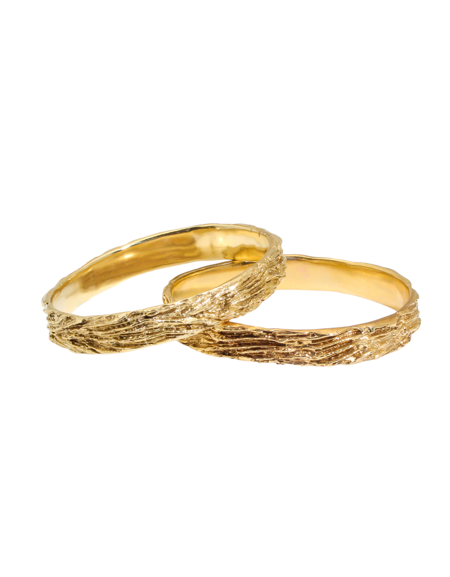 Kinoko Oval Bangle Bracelet in Yellow Bronze