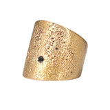 Textured Cuba Ring in Antique Bronze with 2.5 mm Black Diamond