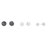 Mini Topography Post Earrings in Silver