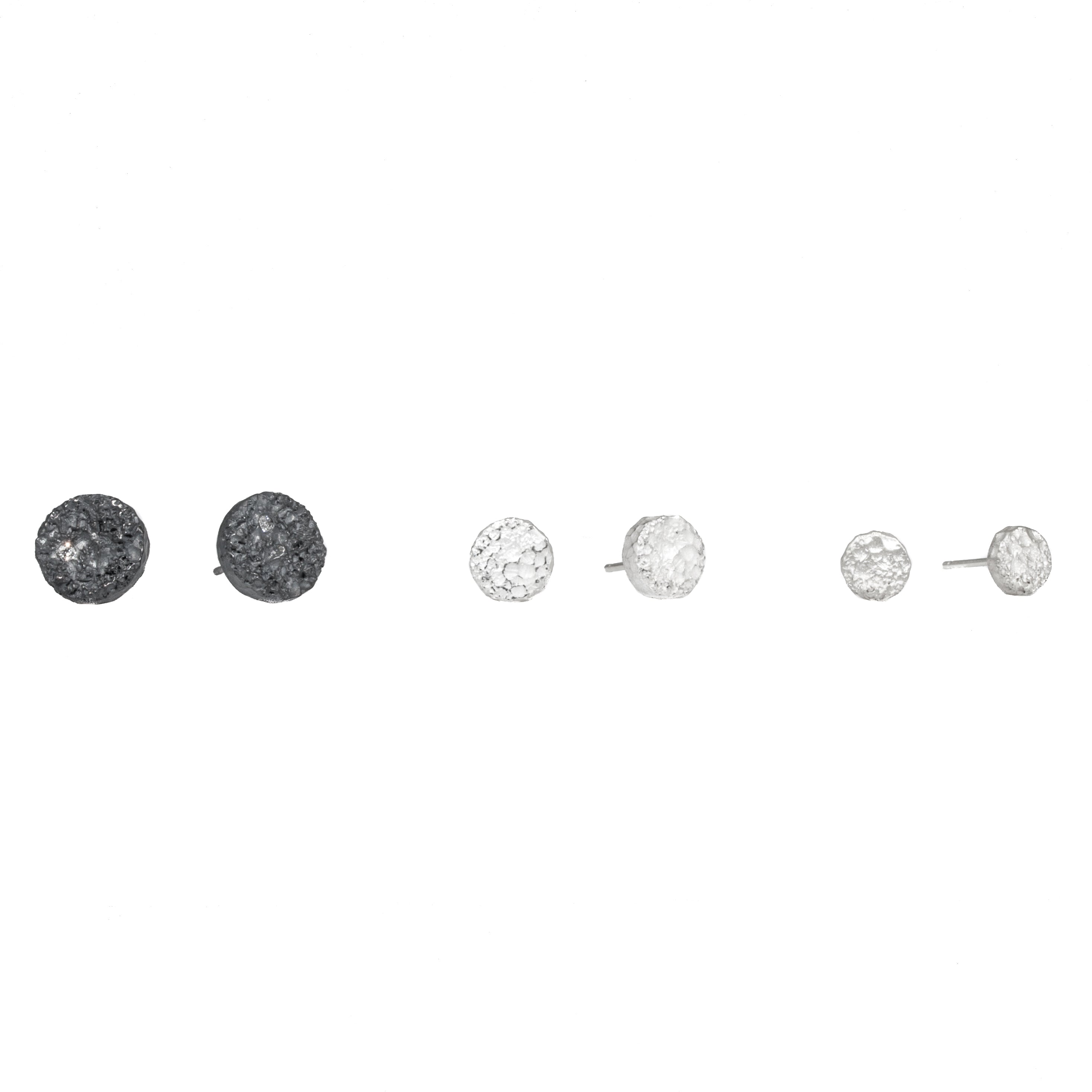 Mini Topography Post Earrings in Silver