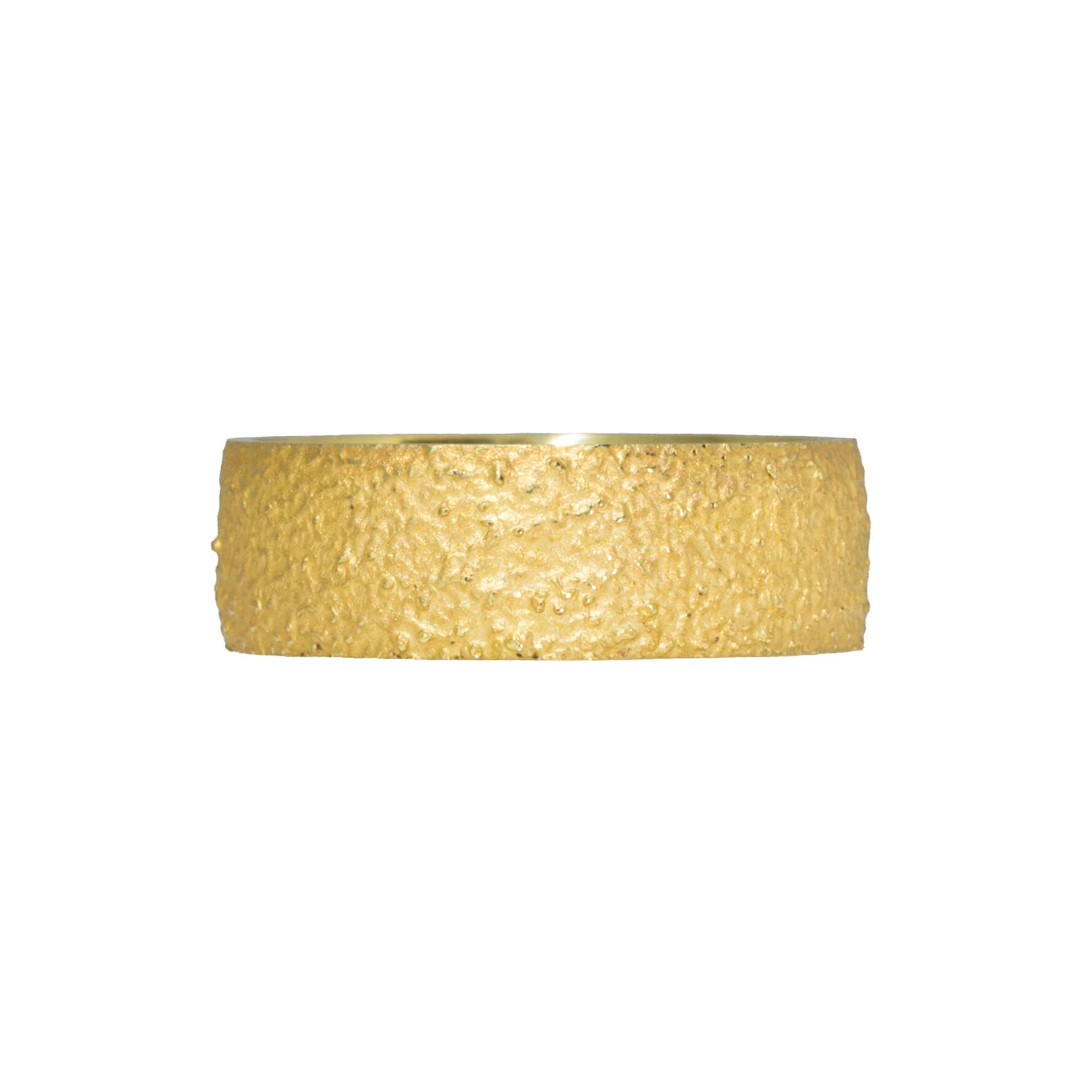 Wide Chunky Sand Band in 18k Yellow Gold