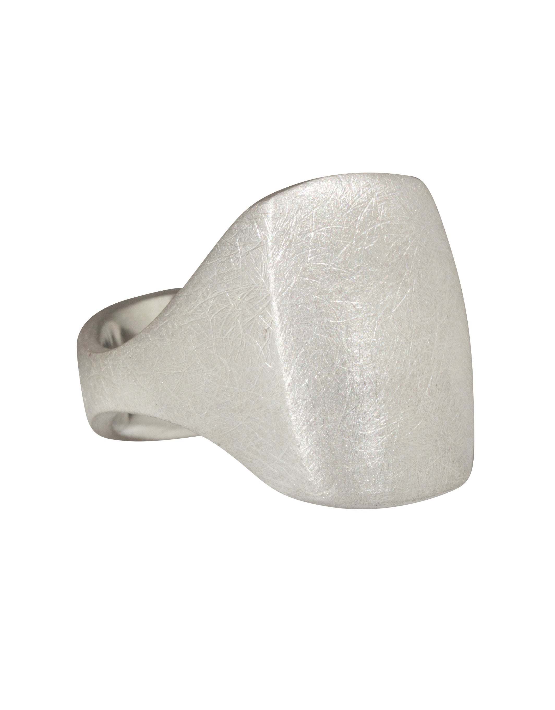 Box Ring in Brushed Silver