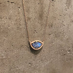 Opal Pendant in Sand-Textured 18k Rose Gold