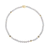 Pearl & Ball Bearing Necklace in 18k and 22k Gold