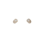 Angled Tube & White Diamond Post Earrings in 14k Palladium White Gold