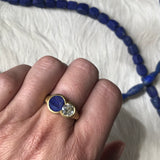 Custom Lapis and Diamond Ring in 22k Gold