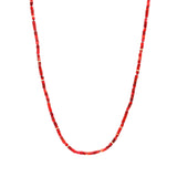 Red Coral Necklace with 18k Gold Beads