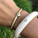 Custom Cuff with Diamond Crystal in 20k Yellow Gold