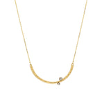 Curved Sand Necklace with Diamonds in 18k Yellow Gold