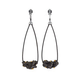Long Teardrop Steel Splatter Earrings