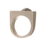 Custom Diamond Crystal Men's Ring in 18k Palladium White Gold
