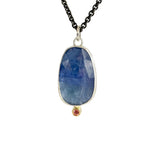 Bi-Color Tanzanite and Peach Sapphire Pendant in Silver
