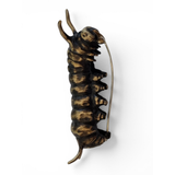 Monarch Caterpillar Brooch in Bronze
