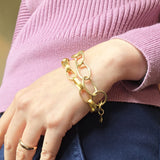 Heavy Oval Link Bracelet in 10k Yellow Gold