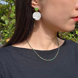 Circle Sugar Crust Jadeite Post Earrings