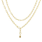 Oval Chain in 18k Royal Yellow Gold with Taupe Diamond in 22k - 18"