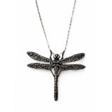 Dragonfly Necklace in Oxidized Silver