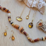 Organic Shape Citrine Pendant in 18k Gold