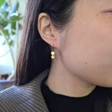 Small Double Dot Earrings in Oxidized Silver & 22k Gold Bi-Metal