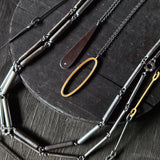 Tubing Necklace in Oxidized Silver - 30"