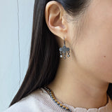 4 Dot with 3 Lab-Grown Diamond Drop Earrings in Oxidized Silver