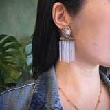 Sea Shell Earrings with Pyrex Glass