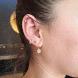 Salt and Pepper Rosecut Diamond Dangle Earrings in 18k Gold