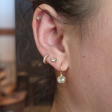 Salt and Pepper Rosecut Diamond Dangle Earrings in 18k Gold