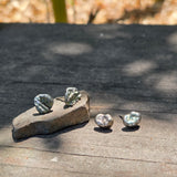 Space Drop Post Earrings in Oxidized Silver