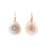 Antler Slice Earrings with Brass and Silver