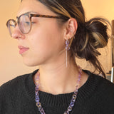 Tiny Chain Necklace in Rose, Lilac & Peach