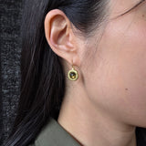 Rustic Cognac Diamond Dangle Earrings in 18k Yellow Gold