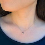 Hatachi Necklace in 18k Palladium White Gold with Grey Diamond on 18k Yellow Gold Chain