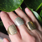 Box Ring in Silver with White Diamonds