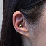 Large Double Tahitian Pearl Ear Cuff in Silver